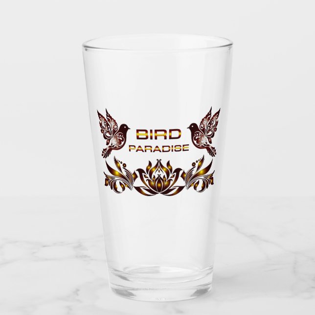 BIRD PARADISE Drikware Glass (Front)