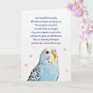 Bird Parakeet Sympathy Loss of Bird Spiritual Card