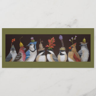 Bird party on #10 flat card
