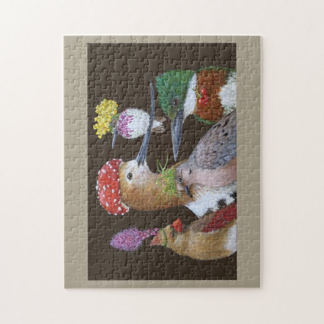 Bird party scene puzzle (Vertical)