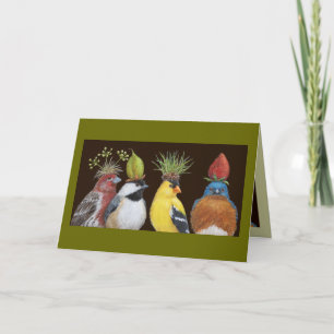 Bird party with grumpy bluebird card