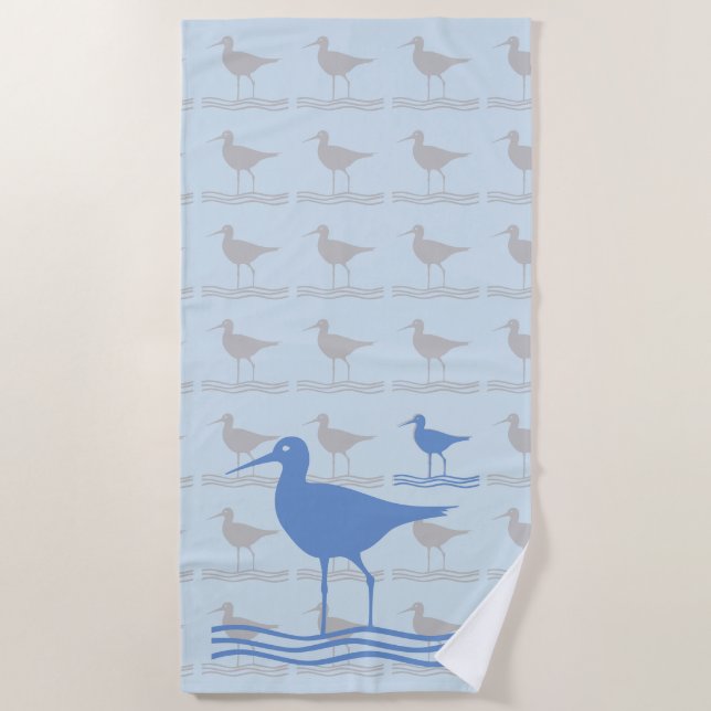 Bird Pattern Design Beach Towel (Front)
