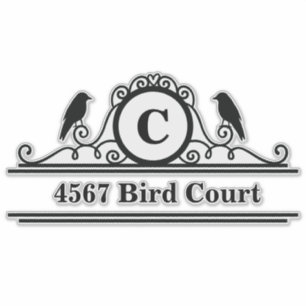 Bird Personalized Mailbox Address Sticker