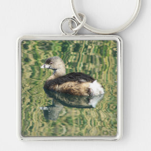 Bird Photo Little Grebe Water Reflection Nature Keychain