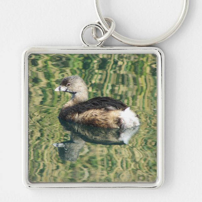 Bird Photo Little Grebe Water Reflection Nature Keychain (Front)