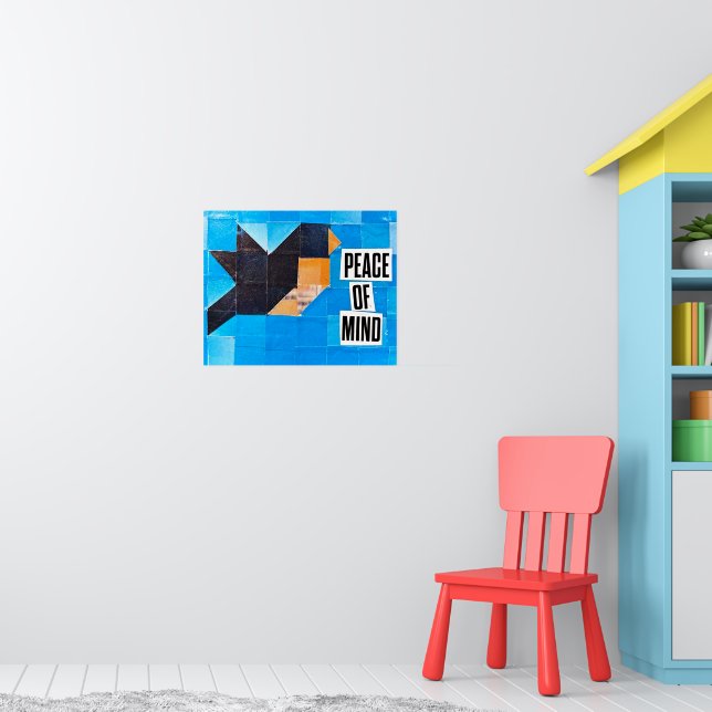 Bird Quilt Pattern Blue Sky Peace of Mind Calming Poster (Nursery 1)