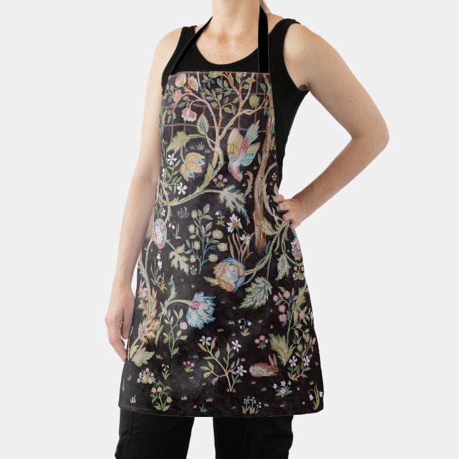 Bird & Rabbit in The Flower Garden, William Morris Apron (Insitu)