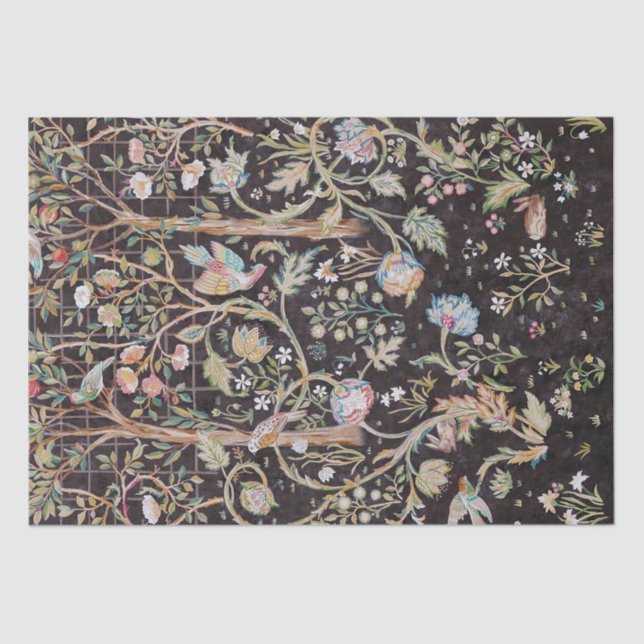 Bird & Rabbit in The Flower Garden, William Morris Tissue Paper (Front)