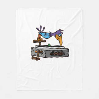 Bird Record Player Fleece Blanket