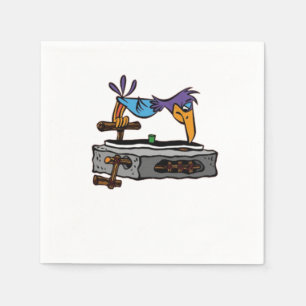 Bird Record Player Paper Napkin