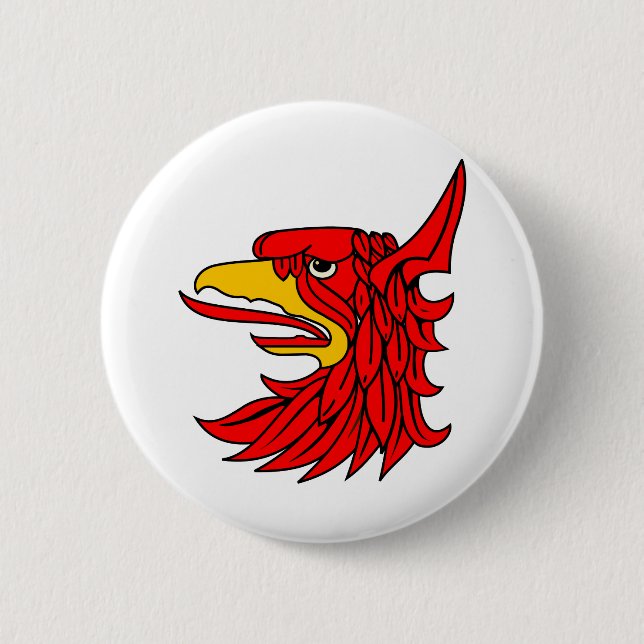 Bird Red Creature Beak 2 Inch Round Button (Front)