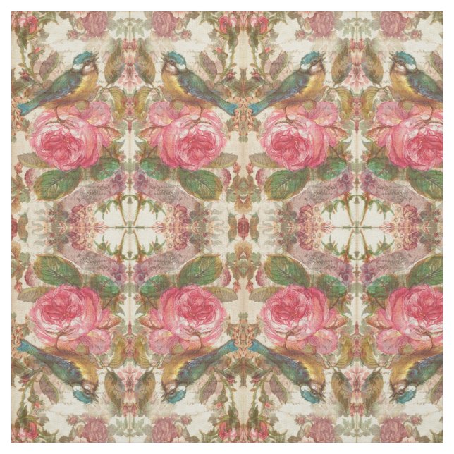 Bird Rose Fabric (Swatch)