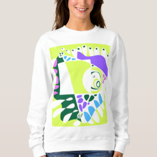 Bird’s Nest - Pastel Green White Throw Pillow Sweatshirt