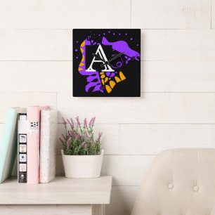 Bird’s Nest - Personalized Initial Letter A Square Wall Clock