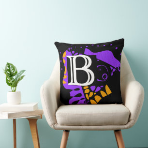 Bird’s Nest - Personalized Initial Letter B Throw Pillow