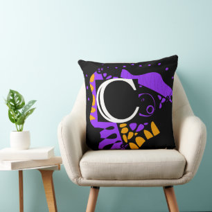 Bird’s Nest - Personalized Initial Letter C Throw Pillow