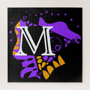 Bird’s Nest - Personalized Initial Letter M Jigsaw Puzzle