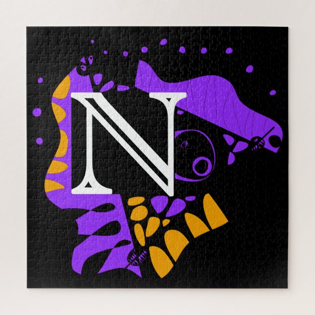Bird’s Nest - Personalized Initial Letter N Jigsaw Puzzle (Vertical)