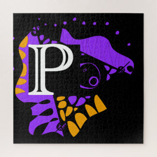 Bird’s Nest - Personalized Initial Letter P Jigsaw Puzzle