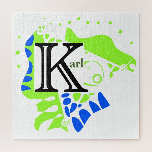 Bird’s Nest - Personalized Name Letter K Jigsaw Puzzle (Vertical)