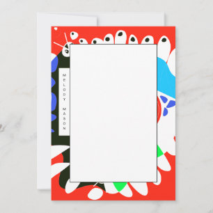 Bird’s Nest - Scarlet Red White Custom Name Card