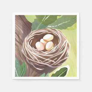 Bird’s Nest   Watercolor Eggs Nature Napkin