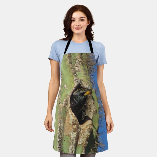 Bird Saguaro Cactus Starling Photo Southwest Apron (Worn)