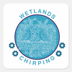 bird sanctuary square sticker