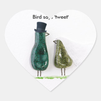 Bird says 'tweet' heart sticker