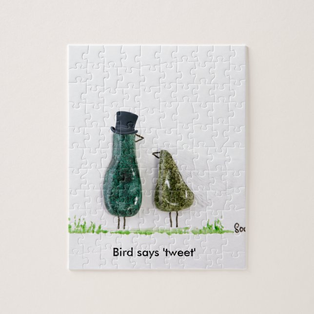 Bird says 'tweet' jigsaw puzzle (Vertical)