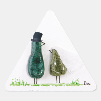 Bird says 'tweet' triangle sticker