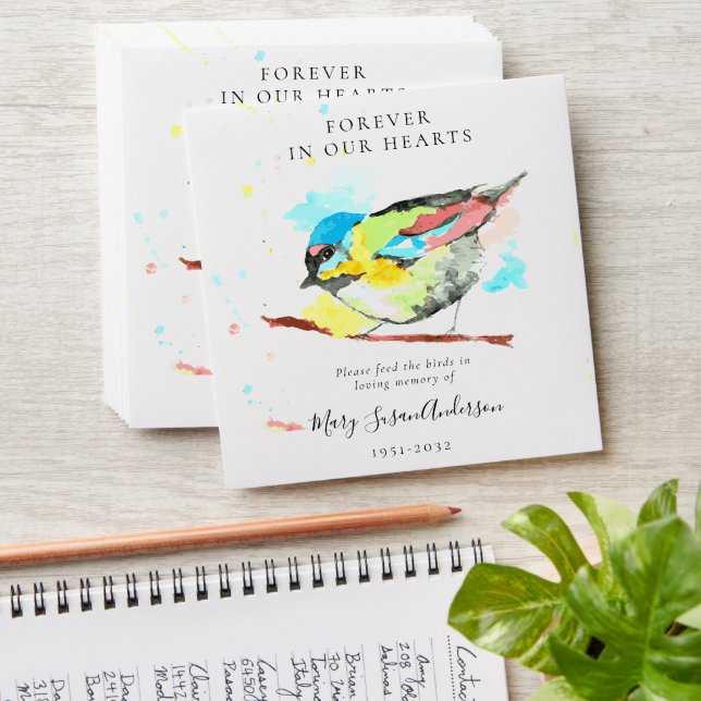 Bird Seed Packet Memorial Funeral  Envelope (Stacked)