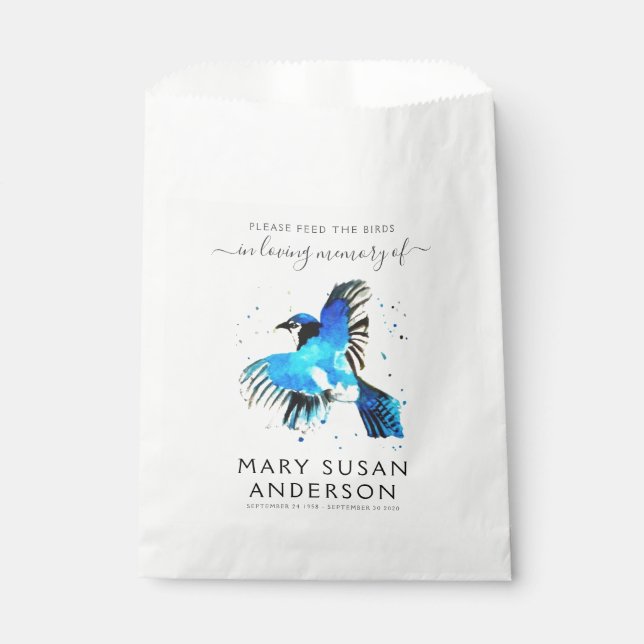 Bird Seed Packet Memorial Funeral Favour Bag (Front)