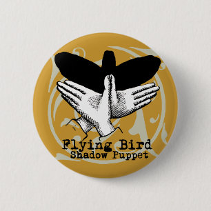 Bird Shadow Puppet Hand Vintage 2 Inch Round Button