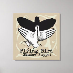 Bird Shadow Puppet Hand Vintage Canvas Print