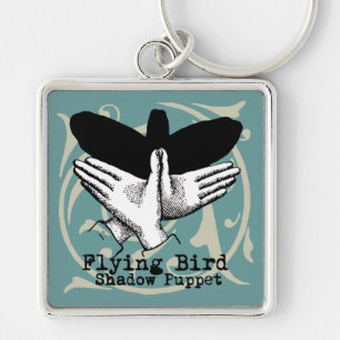 Bird Shadow Puppet Hand Vintage Keychain