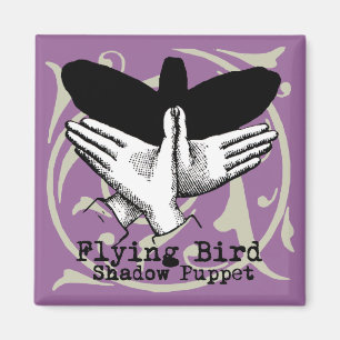 Bird Shadow Puppet Hand Vintage Magnet