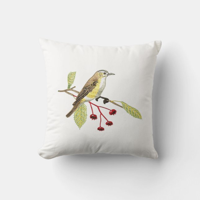 Bird-shaped throw pillows imitating the embroidery (Front)