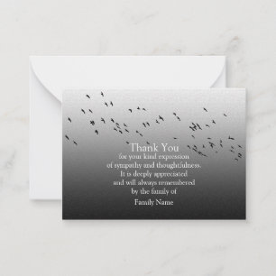 Bird Silhouette After Funeral Thank You Card