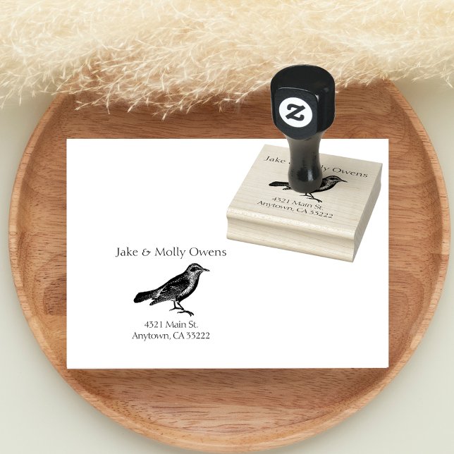Bird Silhouette Personalized Rubber Stamp (Creator Uploaded)