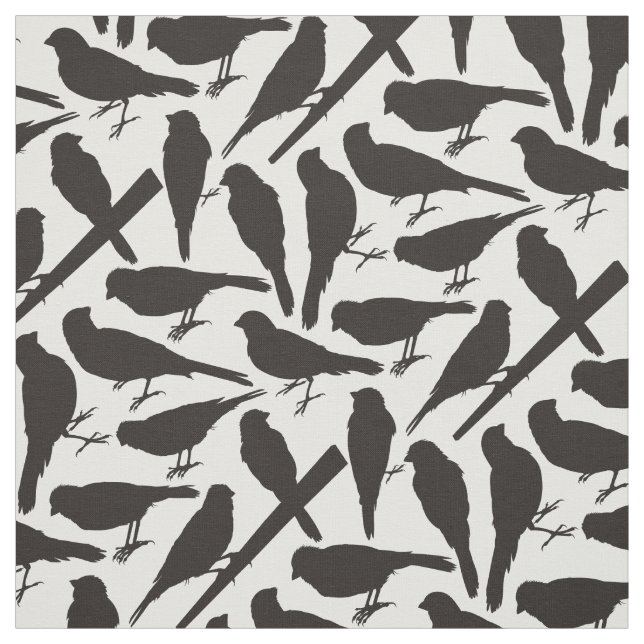Bird Silhouettes Pattern Fabric (Swatch)