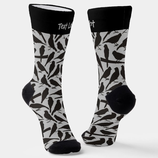 Bird Silhouettes Pattern Socks (Angled)