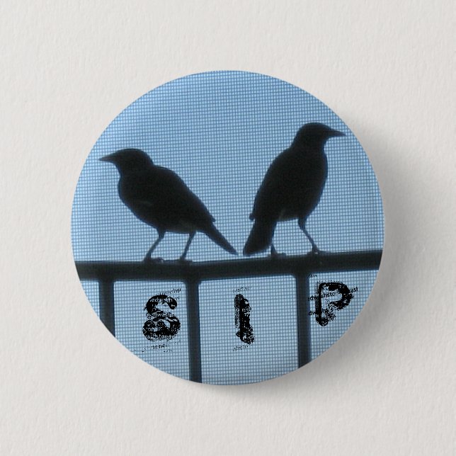 bird-silhouettes-resize, S, I, P 2 Inch Round Button (Front)