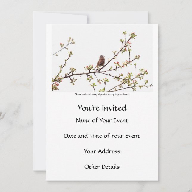 Bird Singing a Happy Song Invitation (Front)