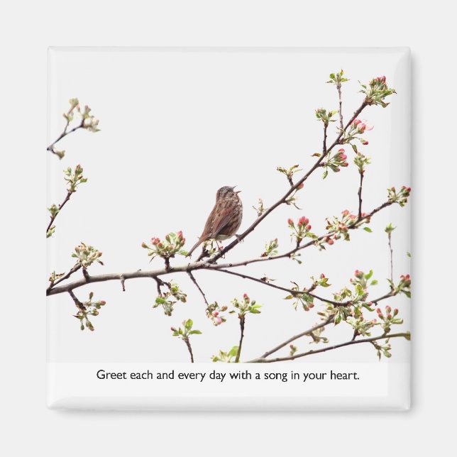 Bird Singing a Happy Song Magnet (Front)