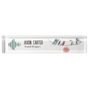 Bird singing Desk Nameplate
