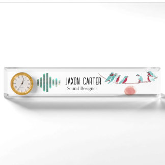 Bird singing Desk Nameplate