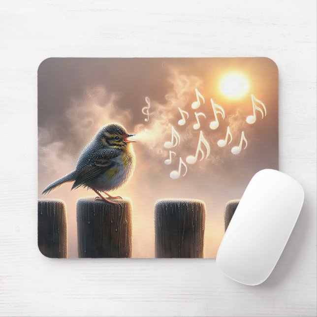 Bird Singing In Morning Sunshine Mouse Pad (With Mouse)