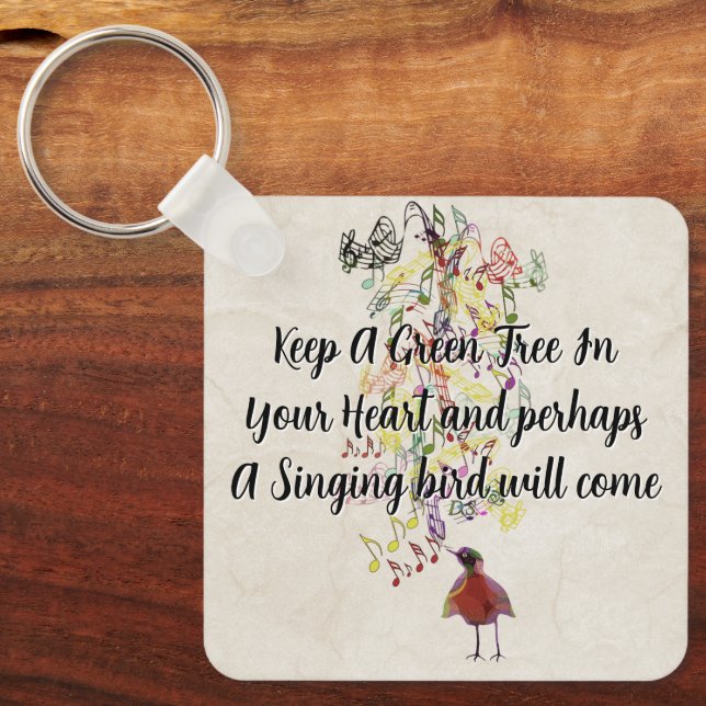 Bird Singing Keychain (Front)