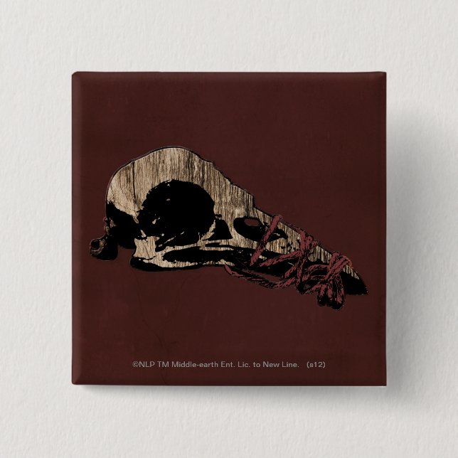 Bird Skull 2 Inch Square Button (Front)